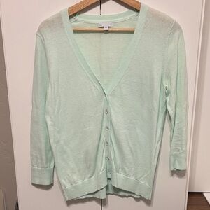 Mint Green Women's Cardigan Sweater - M
